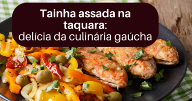Tainha assada na taquara